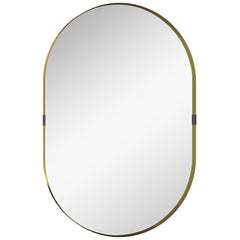 HOMCOM Wall Mirror, Bathroom Mirror with Elevated Aluminium Alloy Frame, 60 x 90 cm, Gold Tone