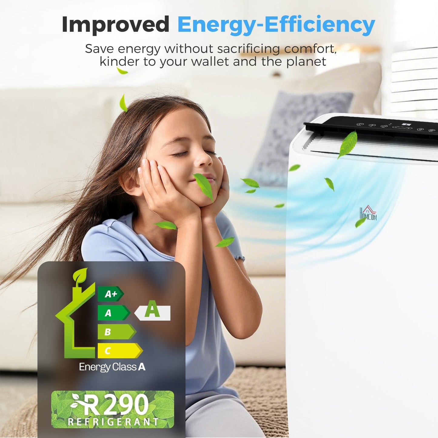 HOMCOM Portable Air Conditioner 14000 BTU, 4-in-1 Air Conditioning Unit, Dehumidifier, Cooling, Fan, Sleep Mode with 3 Speeds, Remote Control, LED Display, 24H Timer, Window Kit, Children Lock, 40m2