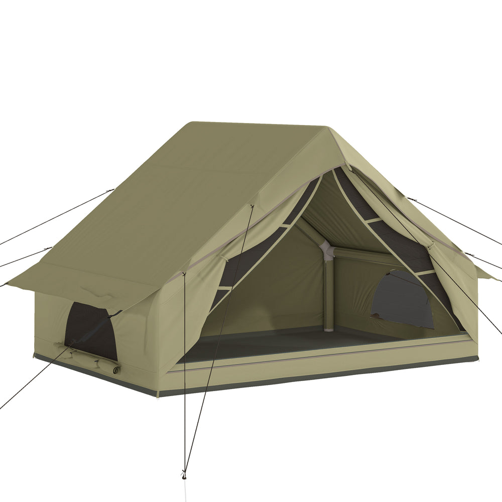 Outsunny Inflatable Tent Waterproof for Camping Blow Up Tent with Pump Carry Bag for 2-4 Person