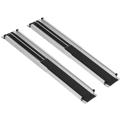 HOMCOM Set of Two 122cm Three-Level Aluminium Wheelchair Ramps