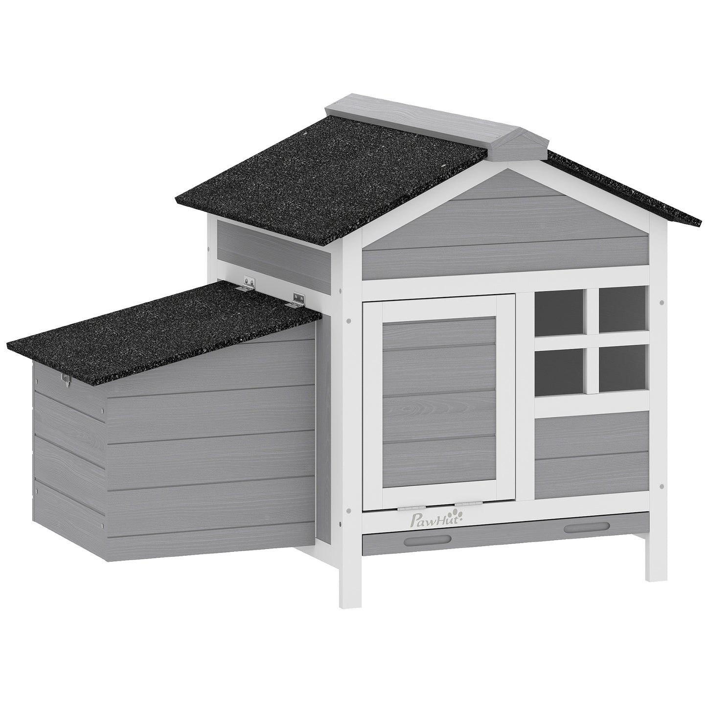 PawHut Wooden Chicken Coop with Pull-Out Tray Nesting Box for 1-2 Chickens