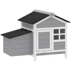 PawHut Wooden Chicken Coop with Pull-Out Tray Nesting Box for 1-2 Chickens