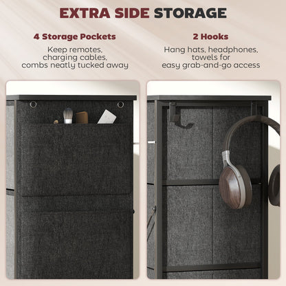 HOMCOM Chest of Eight Fabric Drawers - Charcoal Grey