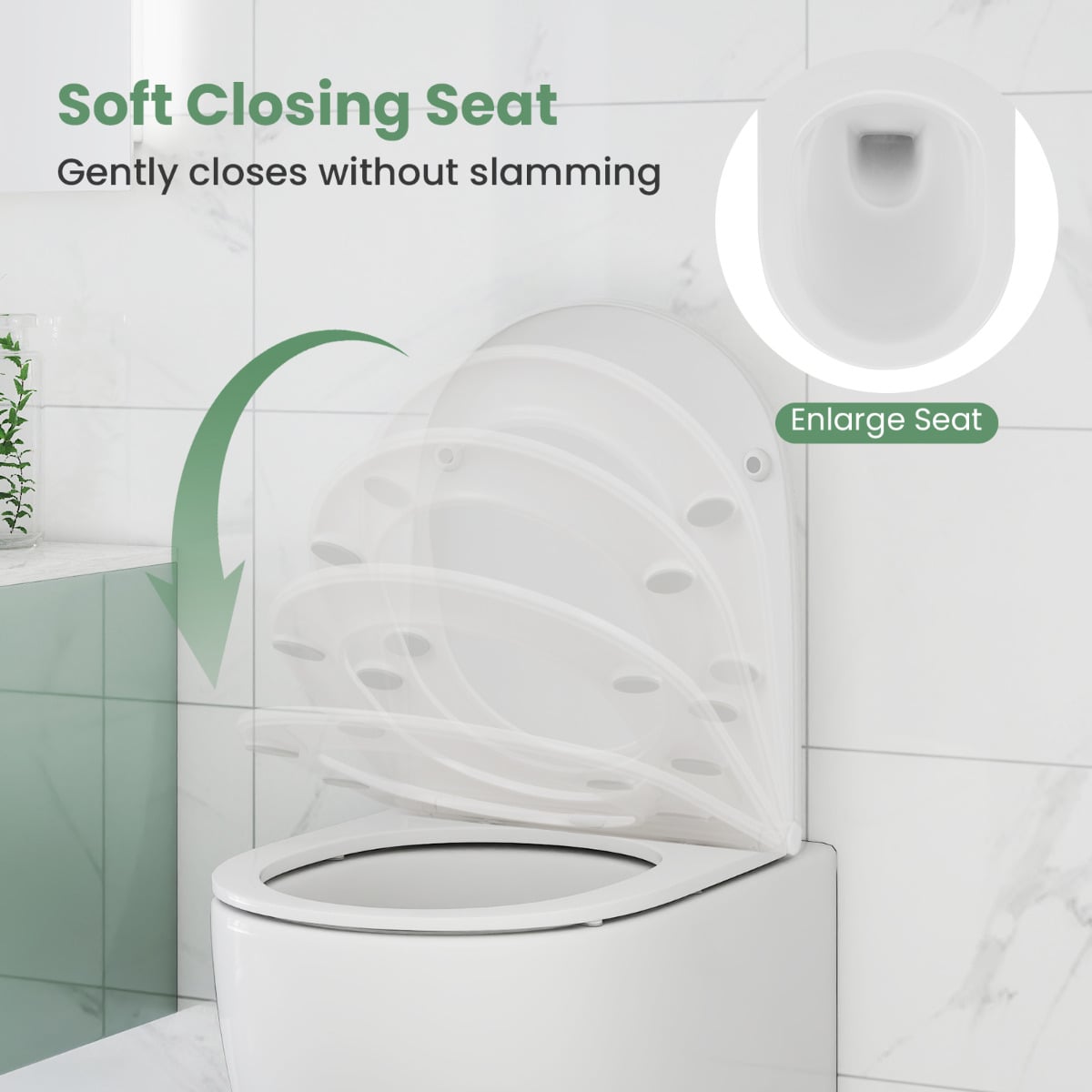 Wall Hung Toilet Ceramic Wall-Mounted Toilet Bowl and Toilet Seat
