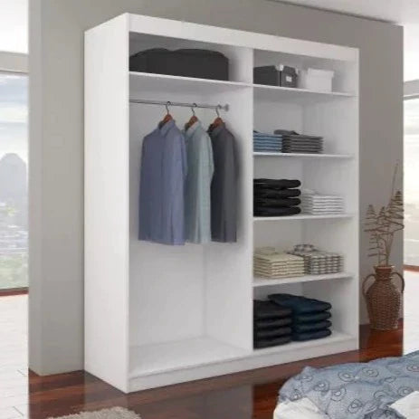 Byron 2-Door Sliding Mirrored Wardrobe 180cm - Sonoma Oak, Brown or Black