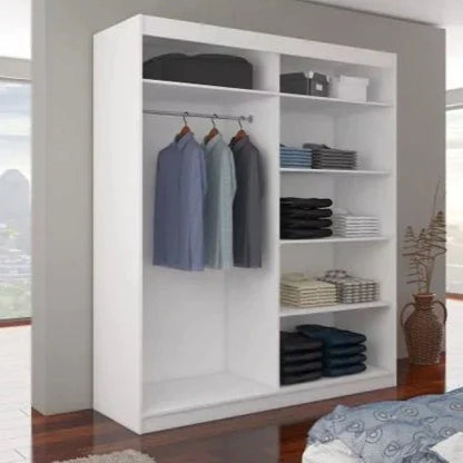 Byron 2-Door Sliding Mirrored Wardrobe 180cm - Sonoma Oak, Brown or Black