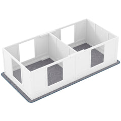 PawHut Two Room Design, Whelping Box for Dogs with Whelping Pad, Clear Panels, Adjustable Entrance, for Small Dogs, 164 x 80cm