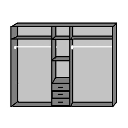 BANHA 5 Door Wardrobe White 225cm