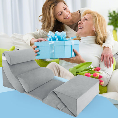 7-piece orthopedic wedge pillow set with washable cover, adjustable bed wedge pillow