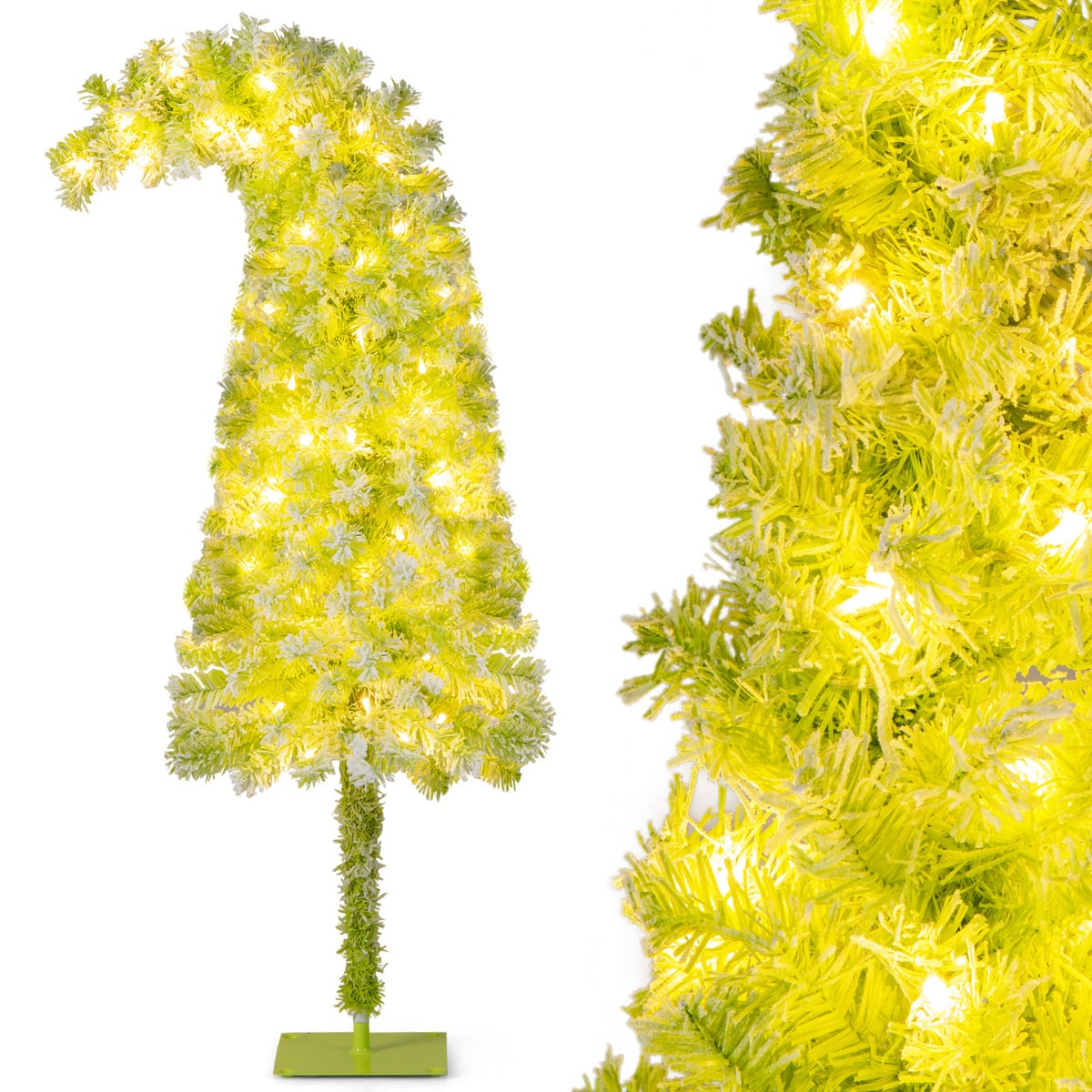 Whimsical Christmas Tree with Branch Tips and Warm White LED Lights-150 cm