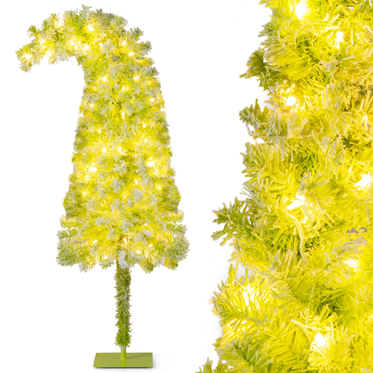 Whimsical Christmas Tree with Branch Tips and Warm White LED Lights-150 cm