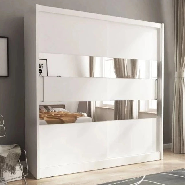 Splendor II Sliding Door Wardrobe 200cm - White Matt