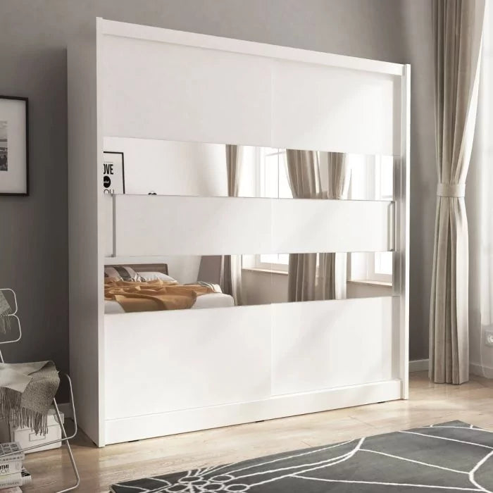 Splendor II Sliding Door Wardrobe 200cm - White Matt