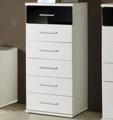 White Chest of Drawers LINE Tallboy Medium Chest, 6 Drawers