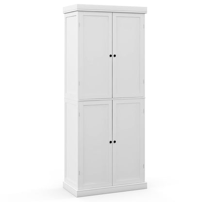 4 Door Freestanding Kitchen Pantry Buffet Cabinet-White