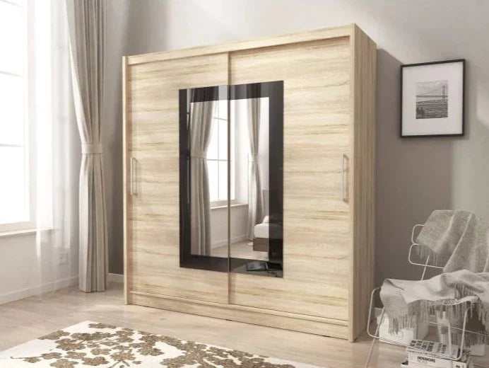 Twiki II Sliding Door Wardrobe 200cm - Oak Sonoma