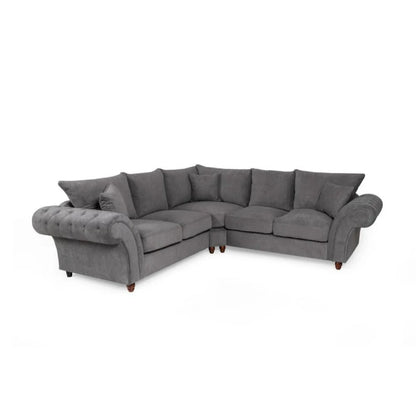 Windor Scatterback Fabric Large Corner Sofa - Stone