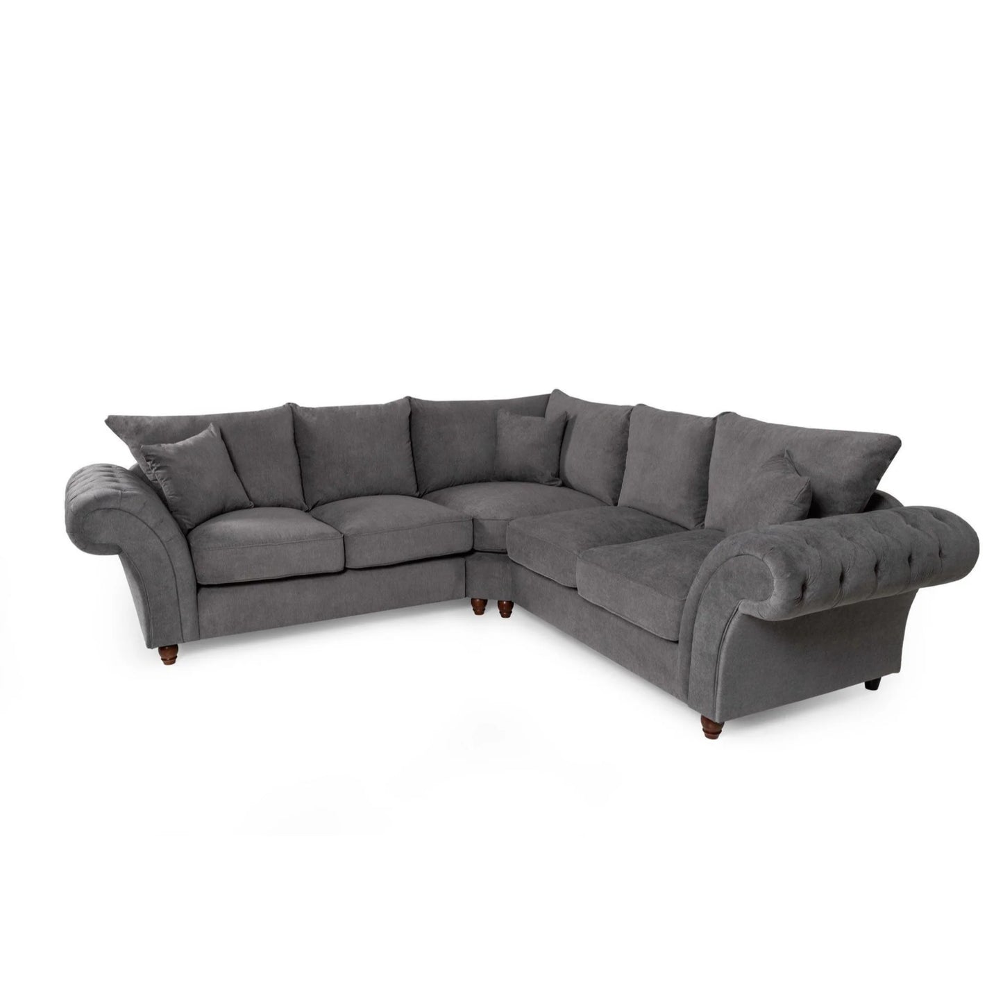 Windor Scatterback Fabric Large Corner Sofa - Stone