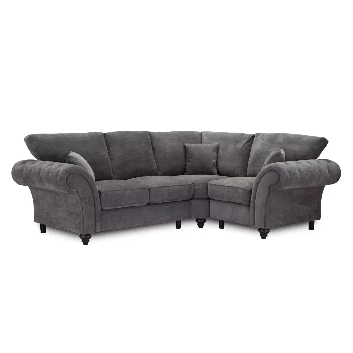 Windor Scatterback Fabric Large Corner Sofa - Charcoal Grey