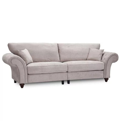 Windsor High Back 3 Seater Fabric Sofa - Dark Grey or Stone