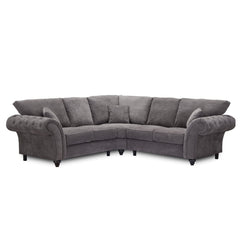 Windsor High Back Large Fabric Corner Sofa Suite - Dark Grey or Stone