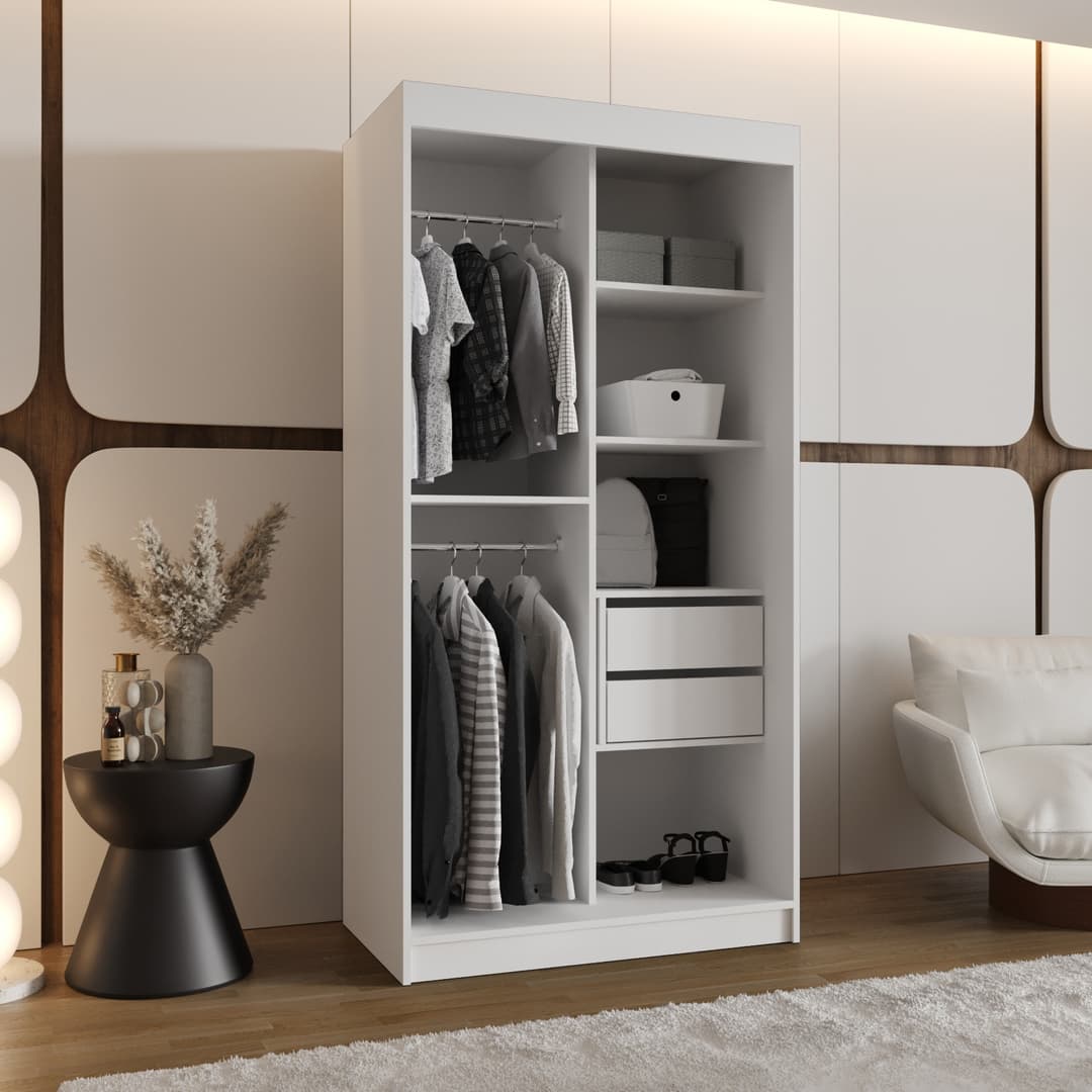 Moka Sliding Door Wardrobe 100cm