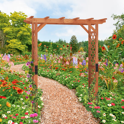 Wooden Garden Arch for Party Ceremony Wedding Backyard Lawn
