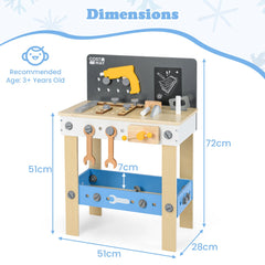 Wooden Toddler Workbench Playset with Pegboard and Storage Shelf