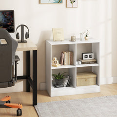 4-cube Wooden Storage Cabinet with Anti-Toppling Device -White