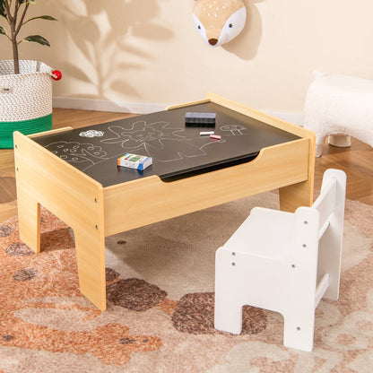 Wooden Train Table 78 Pieces Kids Activity Railway Playset