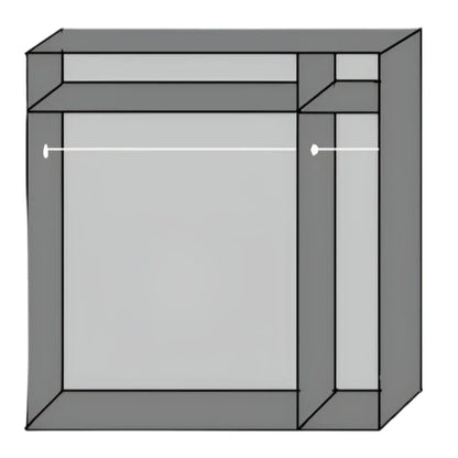 Sliding Wardrobe ANVAST 2 Door Mirrored Wardrobe Grey 135cm