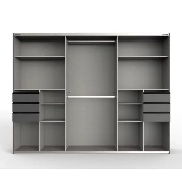 Sliding Wardrobe SOGO 3 Door Mirrored Wardrobe White 270cm