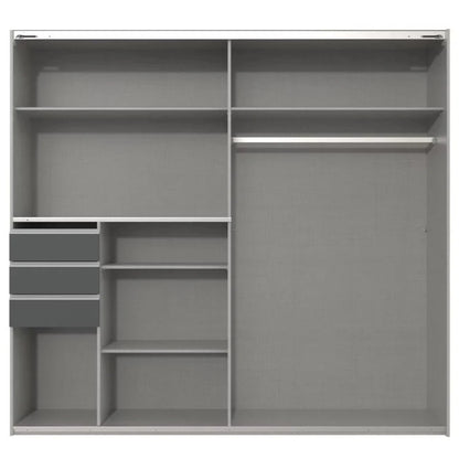 Sliding Wardrobe SOGO 2 Door Mirrored Wardrobe Graphite 225cm