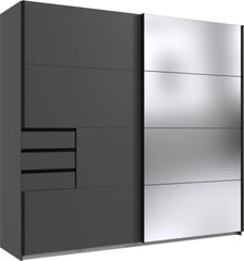 Sliding Wardrobe SOGO 2 Door Mirrored Wardrobe Graphite 225cm