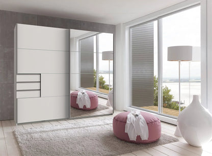 Sliding Wardrobe SOGO 2 Door Wardrobe White 225cm