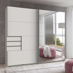 Sliding Wardrobe SOGO 2 Door Wardrobe White 225cm