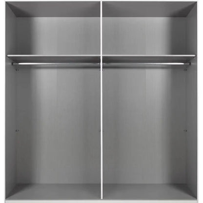 Sliding Wardrobe ANVAST 2 Door Mirrored Wardrobe Grey 225cm