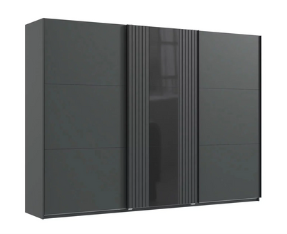 Sliding Wardrobe - ATLANTIC 3 Door Wardrobe Black 300cm