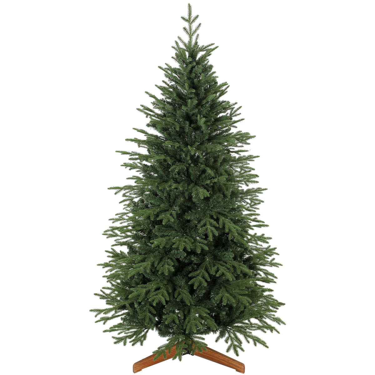 HOMCOM 180 cm Artificial Christmas Tree Full Hinged Xmas Tree Solid Pine Wood Stand, Green