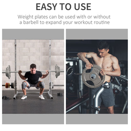 HOMCOM Set of 4 Weight Plate for 2 inch/5cm hole Dumbbell Handle Bar 15kg Dumbbell Plates Barbell Weight 2 x 5kg, 2 x 2.5kg