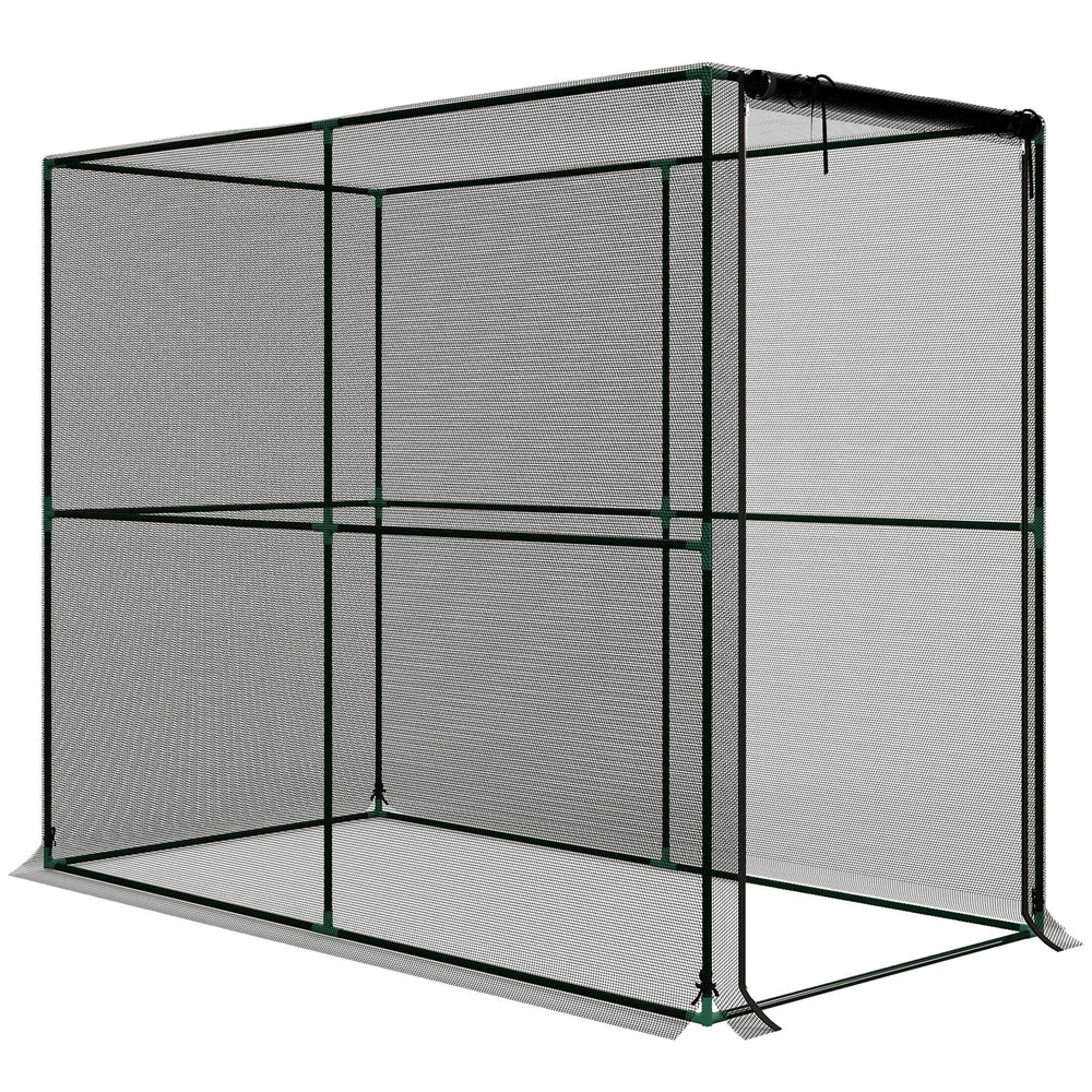 Outsunny Fruit Cage Bird Netting, Brassica Cage Plant Protection Tent with Zipped Door, Anti Bird, Insects, Small Animals, Black