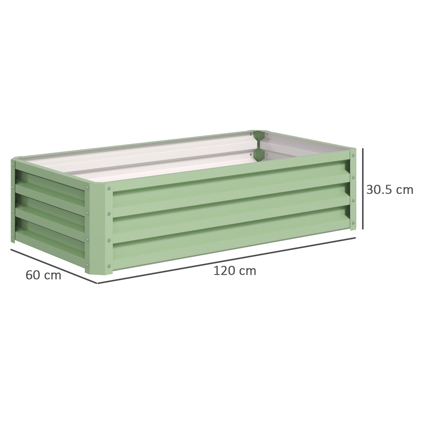 Outsunny Raised Beds for Garden, Galvanised Outdoor Planters, for Herbs and Vegetables, Use for Patio, Garden, Balcony