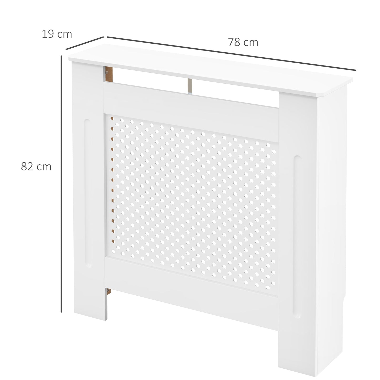 HOMCOM Wooden Radiator Cover Heating Cabinet Modern Home Furniture Grill Style White Painted (Small)
