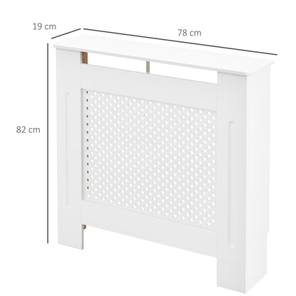 HOMCOM Wooden Radiator Cover Heating Cabinet Modern Home Furniture Grill Style White Painted (Small)