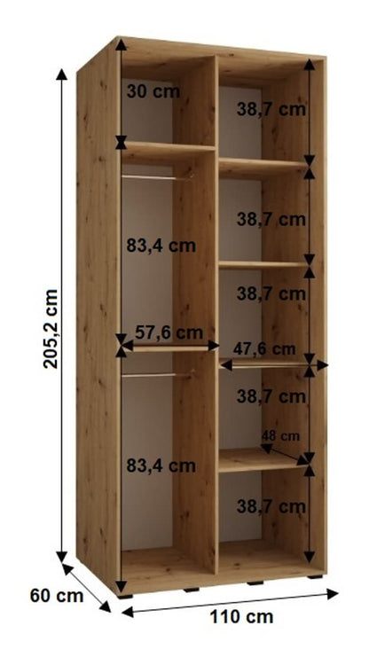 Cannes III Sliding Door Wardrobe 110cm