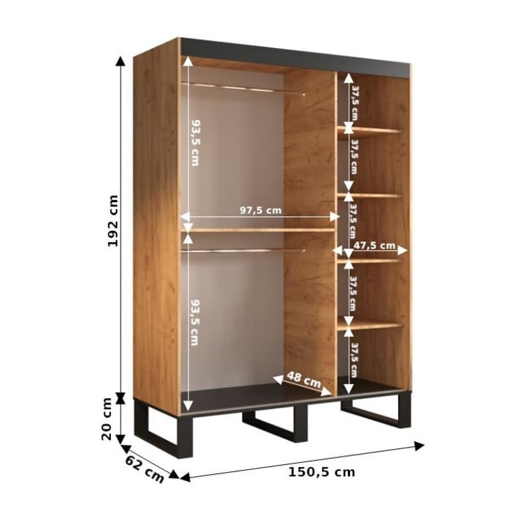 Loft V2 Sliding Door Wardrobe 150cm