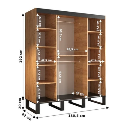 Loft Y Sliding Door Wardrobe 180cm