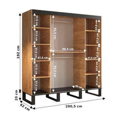 Loft V1 Sliding Door Wardrobe 200cm