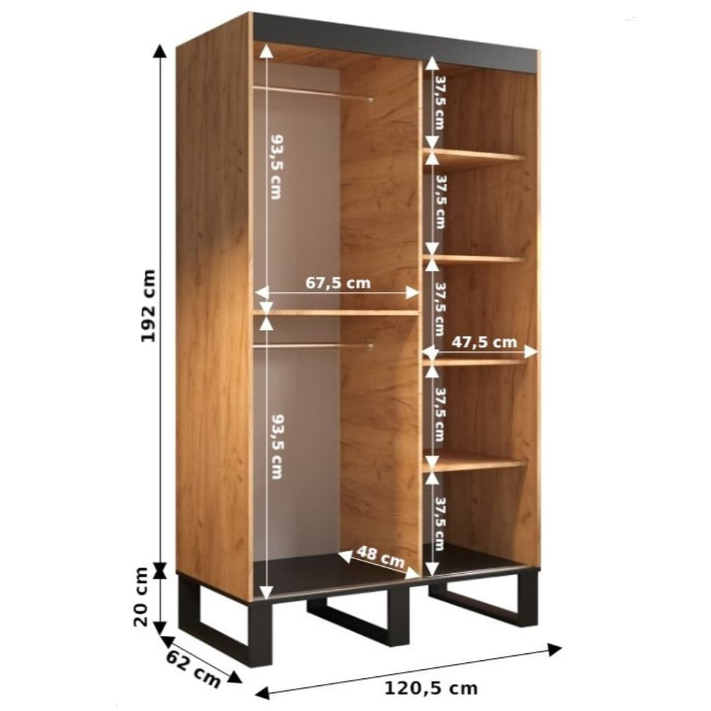 Loft T2 Sliding Door Wardrobe 120cm