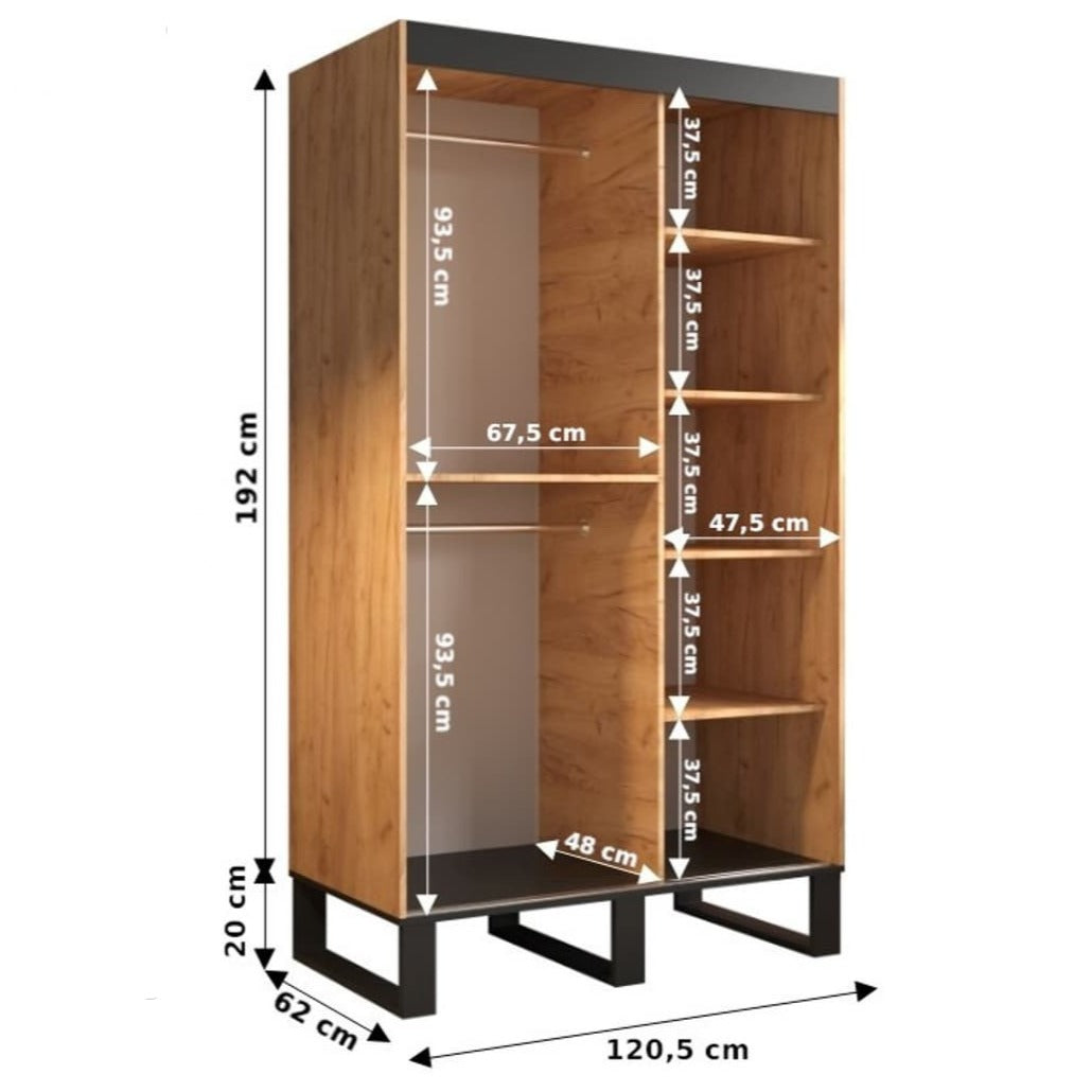 Loft V1 Sliding Door Wardrobe 120cm